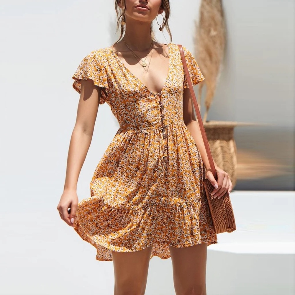 Floral Yellow Dress